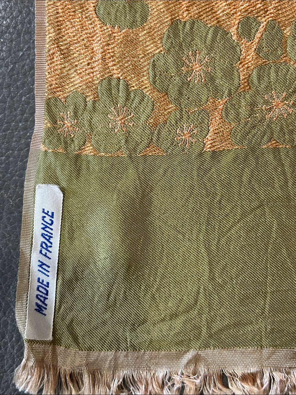 RESERVED @frenchluck Blue/Mustard Square Scarf & French Textile Runner - Picture 6 of 8